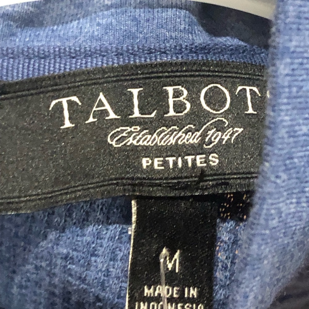 2/$30 Talbots Navy Blue Full Zip Sweater Jacket Mock Neck Lightweight Sz MP - Picture 11 of 12